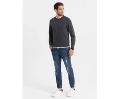 Blue Vyriškos džinsinės kelnės JOGGERS su įbrėžimais – mėlynos V3 OM-PADJ-0150