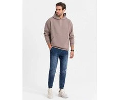 Vyriškos marbled denim joggery pants - dark mėlynas v1 om-padj-0133