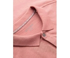 Pink Vyriški polo marškinėliai su dekoratyvinėmis sagomis – išblukusi rožinė spalva V4 S1744