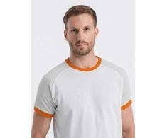 Cotton vyriški medvilniniai reglano marškinėliai – pilki ir balti v2 s1623