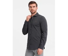 Cotton Vyriški REGULAR medvilniniai vieno džersio megzti marškiniai – grafito spalvos V6 OM-SHCS-0138