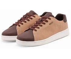 Sneakers vyriški sportbačiai su kombinuotomis medžiagomis - rudi v1 om-focus-0108
