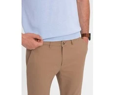 vyriškos aptemptos chino kelnės – šviesiai rudos v2 om-pacp-0186