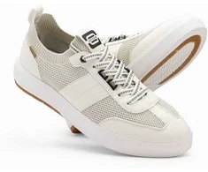 Sneakers Vyriški įsispiriami struktūrinio audinio sportbačiai – smėlio spalvos v1 om-fosl-0154