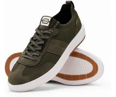 Sneakers Vyriški struktūrinio audinio užsegami sportbačiai – alyvuogių spalvos v2 OM-FOSL-0154