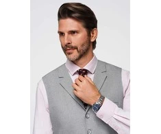 Collar vyriška liemenė su apykakle – šviesiai pilka v1 om-blzv-0109