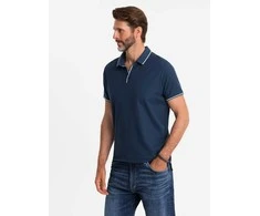 Dark Polo marškinėliai - tamsiai mėlyni v3 om-poss-0110