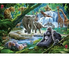Ravensburger dėlionė 100 detalių džiunglių šeima
