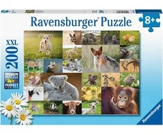 Ravensburger dėlionė, 200 detalių, gyvūnų jaunikliai