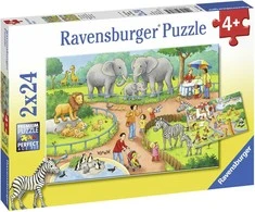 Ravensburger dėlionė 2x24 detalės Diena zoologijos sode