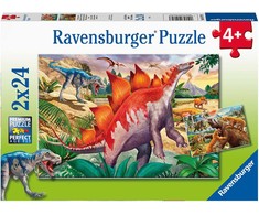 Dėlionė „Ravensburger“ 2x24 detalės dinozaurai