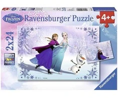 Dėlionė „Ravensburger“ 2x24 detalės Disney „Ledo šalis“
