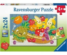 Ravensburger dėlionė 2x24 detalės švieži vaisiai ir daržovės