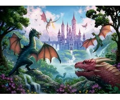 Ravensburger dėlionė 300 detalių drakonai