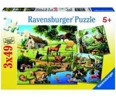 Ravensburger dėlionė 3x49 detalės gyvūnai