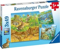 Ravensburger dėlionė 3x49 detalės gyvūnai