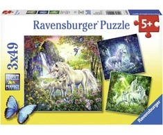 Dėlionė „Ravensburger“ 3x49 detalės: gražūs vienaragiai