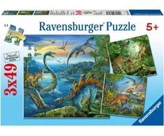 Ravensburger dėlionė 3x49 detalės dinozaurai