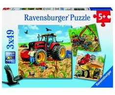 Dėlionė „Ravensburger“ 3x49 detalės: milžiniškos mašinos