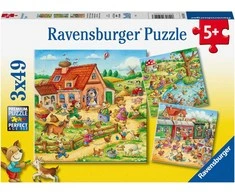 Ravensburger dėlionė 3x49 detalės Atostogos kaime