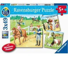 Ravensburger dėlionė 3x49 detalės arkliai