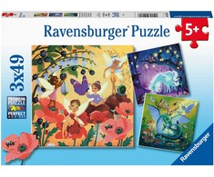 Dėlionė „Ravensburger“ 3x49 detalės, magiški personažai