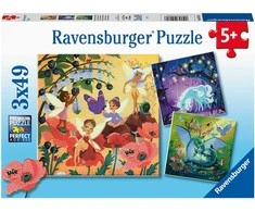 Dėlionė „Ravensburger“ 3x49 detalės, magiški personažai