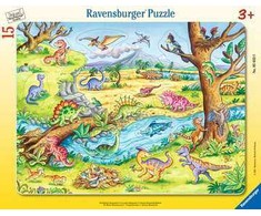 Ravensburger dėlionės rėmelis, 15 dalių, maži dinozaurai