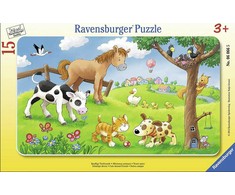 „Ravensburger“ dėlionė su rėmeliais, 15 detalių, mieli gyvūnai