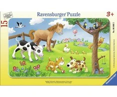 „Ravensburger“ dėlionė su rėmeliais, 15 detalių, mieli gyvūnai