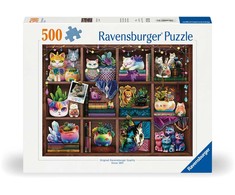 Ravensburger dėlionė 500 detalių: Katytės ir sukulentai