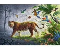 Ravensburger medinė dėlionė, 500 detalių, tigras džiunglėse