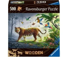 Ravensburger medinė dėlionė, 500 detalių, tigras džiunglėse