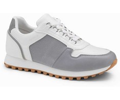Sneakers Sportbačiai su lopų raštu - balti ir pilki v3 om-fosl-0144