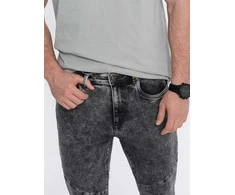 vyriški džinsai su siūlėmis ties keliais - šviesiai mėlyni v3 om-padp-0109
