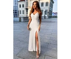 moteriška suknelė - ekru spalvos