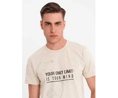 CREAM vyriški marškinėliai - kreminės spalvos