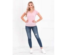 Pink moteriški vienspalviai marškinėliai slr002 – šviesiai rožiniai