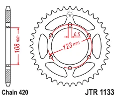 Jt Sprockets Galinė žvaigždė JTR1133 PEUGEOT XR6 / APRILIA RS / SX / DERBI GPR / SENDA