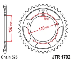 Jt Sprockets Galinė žvaigždė JTR1792