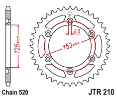 Jt Sprockets Galinė žvaigždė JTR210
