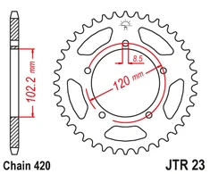 Jt Sprockets Galinė žvaigždė JTR23 APRILIA RS / TUONO 1999-2005