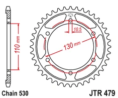 Jt Sprockets Galinė žvaigždė JTR479