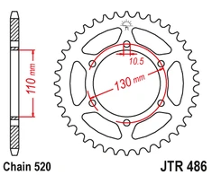 Jt Sprockets Galinė žvaigždė JTR486
