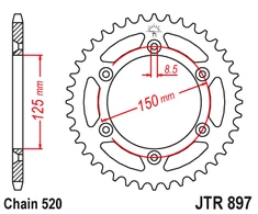 Jt Sprockets Galinė žvaigždė JTR897