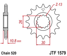 Jt Sprockets Priekinė žvaigždutė JTF1579
