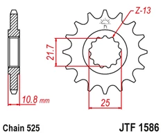 Jt Sprockets Priekinė žvaigždutė JTF1586