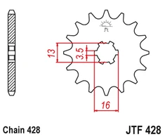 Jt Sprockets Priekinė žvaigždutė JTF428
