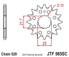 Jt Sprockets Priekinė žvaigždutė JTF565SC