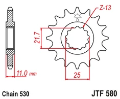Jt Sprockets Priekinė žvaigždutė JTF580